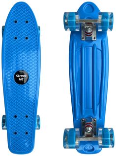 Скейт Cruiser Board Street Hit Голубой со светящимися колесами