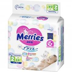 Подгузники для детей MERRIES размер S, 4-8 кг, 24 шт.