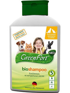 Био Шампунь GreenFort G208 для кошек, кроликов и собак 380ml 17765