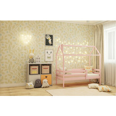 Кровать RooRoom Домик с ограничителем (цвет розовый) спальное место 160х80