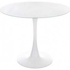 Стеклянный стол Woodville Tulip 90 white