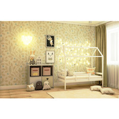 Кровать RooRoom Домик со съемным бортиком (цвет белый) спальное место 160х80