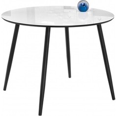 Стеклянный стол Woodville Анселм белый/черный