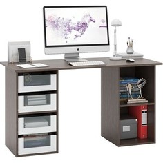 Стол двухтумбовый Мастер Прайм-64 венге/белый СТЛ-Прайм-64-ВБ