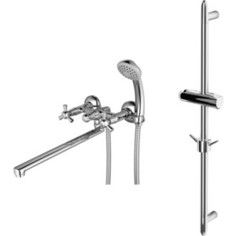Смеситель для ванны Lemark Contour с душем, хром (LM7451C, LM8063C)