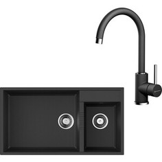 Кухонная мойка и смеситель Omoikiri Tedori 85-2-U BL черный (4993941, 4994106)