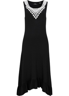 Платье трикотажное с кружевом Bonprix