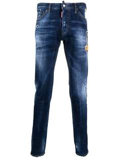 Dsquared2 джинсы с прорезями и нашивкой-логотипом