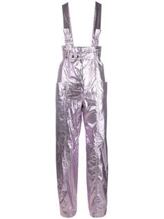 Isabel Marant брюки с завышенной талией и эффектом металлик