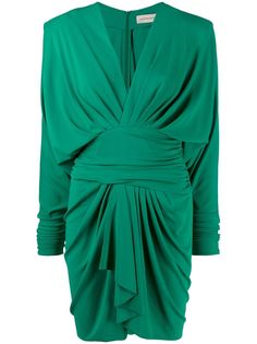 Alexandre Vauthier платье с длинными рукавами и драпировкой