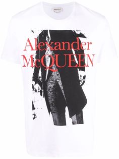 Alexander McQueen футболка с логотипом и графичным принтом