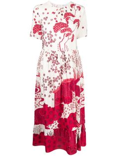 RED Valentino платье миди с принтом