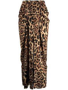 Paco Rabanne юбка с леопардовым принтом и завышенной талией