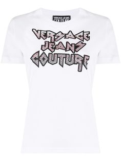 Versace Jeans Couture футболка с логотипом и заклепками