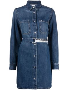 Calvin Klein Jeans джинсовое платье-рубашка с поясом