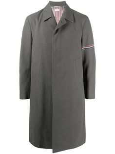 Thom Browne однобортное пальто с полосками RWB