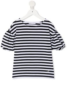 Monnalisa полосатая футболка с пышными рукавами