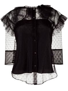 RED Valentino блузка из тюля пуэн деспри