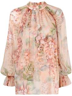 Zimmermann блузка с цветочным принтом и оборками