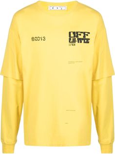 Off-White футболка Tech Marker с двойными рукавами