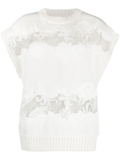 Ermanno Scervino топ с кружевными вставками