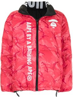AAPE BY *A BATHING APE® пуховик с логотипом