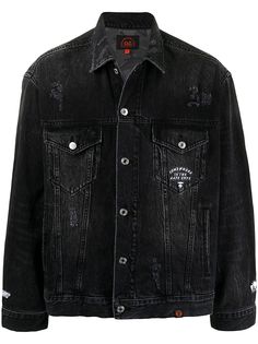 AAPE BY *A BATHING APE® джинсовая куртка с эффектом потертости