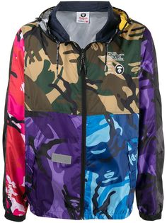 AAPE BY *A BATHING APE® куртка с капюшоном и камуфляжным принтом