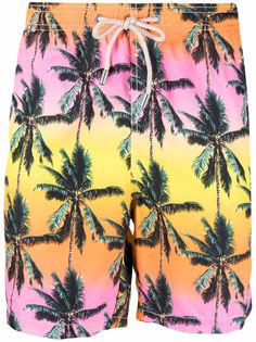 Mc2 Saint Barth плавки-шорты с принтом Palms Fluo