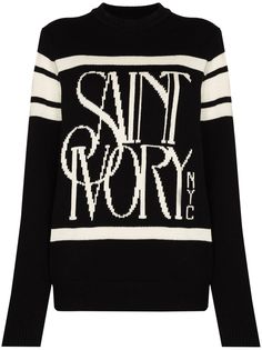 Saint Ivory NYC джемпер с круглым вырезом и логотипом