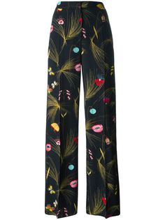 Fendi брюки с цветочным рисунком