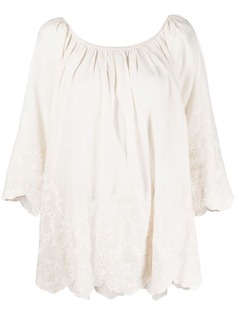 Mes Demoiselles расклешенная блузка с вышивкой