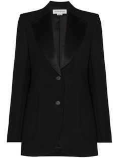 Victoria Beckham однобортный блейзер с контрастными лацканами