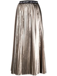 LIU JO плиссированная юбка с эффектом металлик