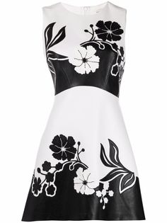 Ermanno Scervino платье из искусственной кожи с цветочной вышивкой