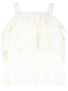 BAPY BY *A BATHING APE® блузка с цветочной вышивкой и открытыми плечами