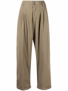 YMC брюки с завышенной талией и складками