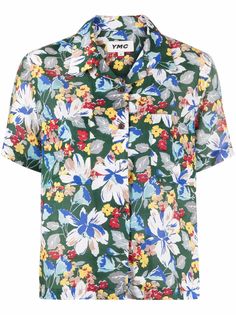 YMC рубашка с короткими рукавами и цветочным принтом