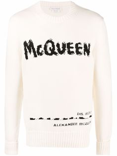 Alexander McQueen джемпер вязки интарсия с узором граффити