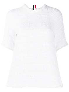 Thom Browne твидовая блузка со складками