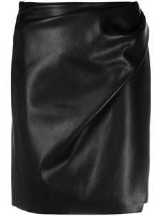 Nanushka юбка из искусственной кожи с запахом