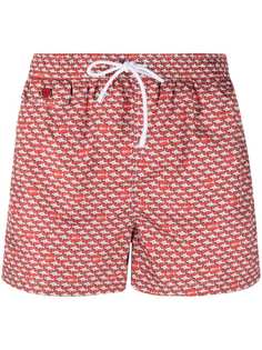 Kiton плавки-шорты с кулиской и графичным принтом