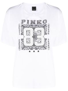 Pinko футболка со стразами
