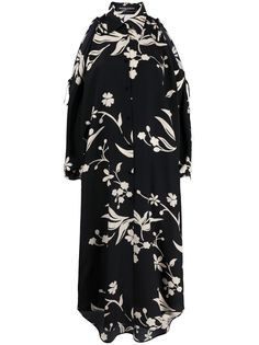 Ermanno Scervino платье с цветочным принтом и открытыми плечами