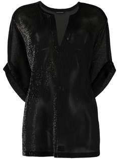 Emporio Armani топ с эффектом металлик