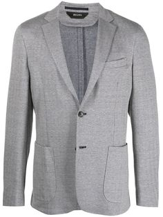 Z Zegna однобортный пиджак с узором в елочку
