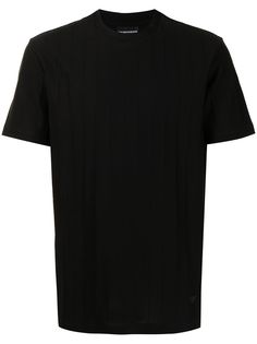 Emporio Armani футболка в рубчик с логотипом