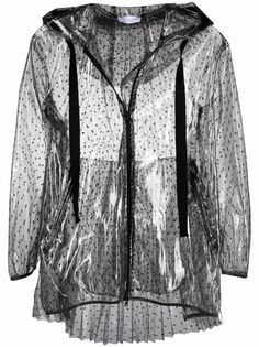 RED Valentino куртка из тюля пуэн-деспри с капюшоном