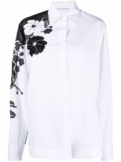 Ermanno Scervino рубашка на пуговицах с цветочной вышивкой