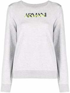 Armani Exchange толстовка с круглым вырезом и логотипом